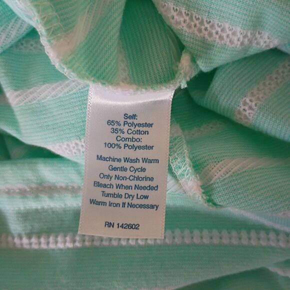 Sail to Sable cabbage short sleeve striped day dress gold exposed zipper L - Picture 8 of 9